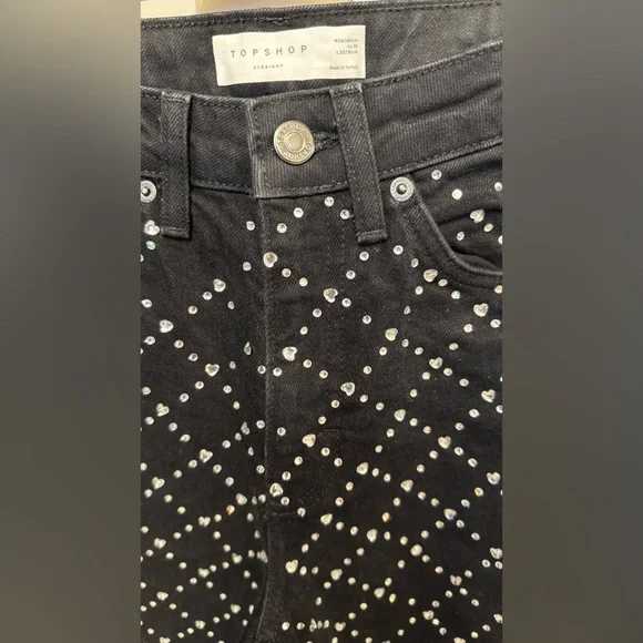 Topshop Black Studded Women's Jeans - Picture 12 of 16